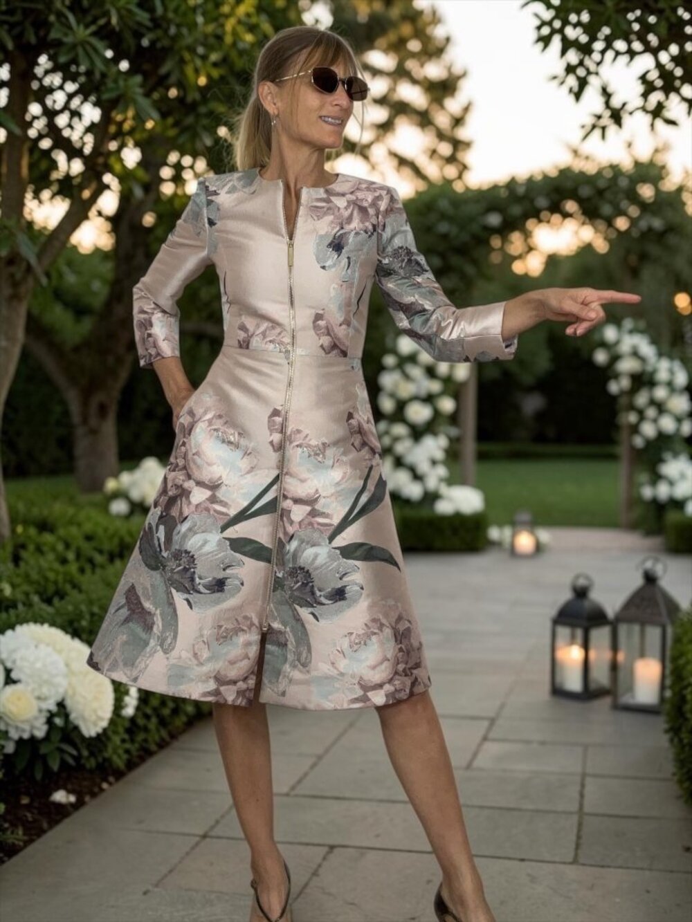 Ted Baker Coniiey Woodland Print Dress Coat Ted/0 US/2 Pink Floral Wedding